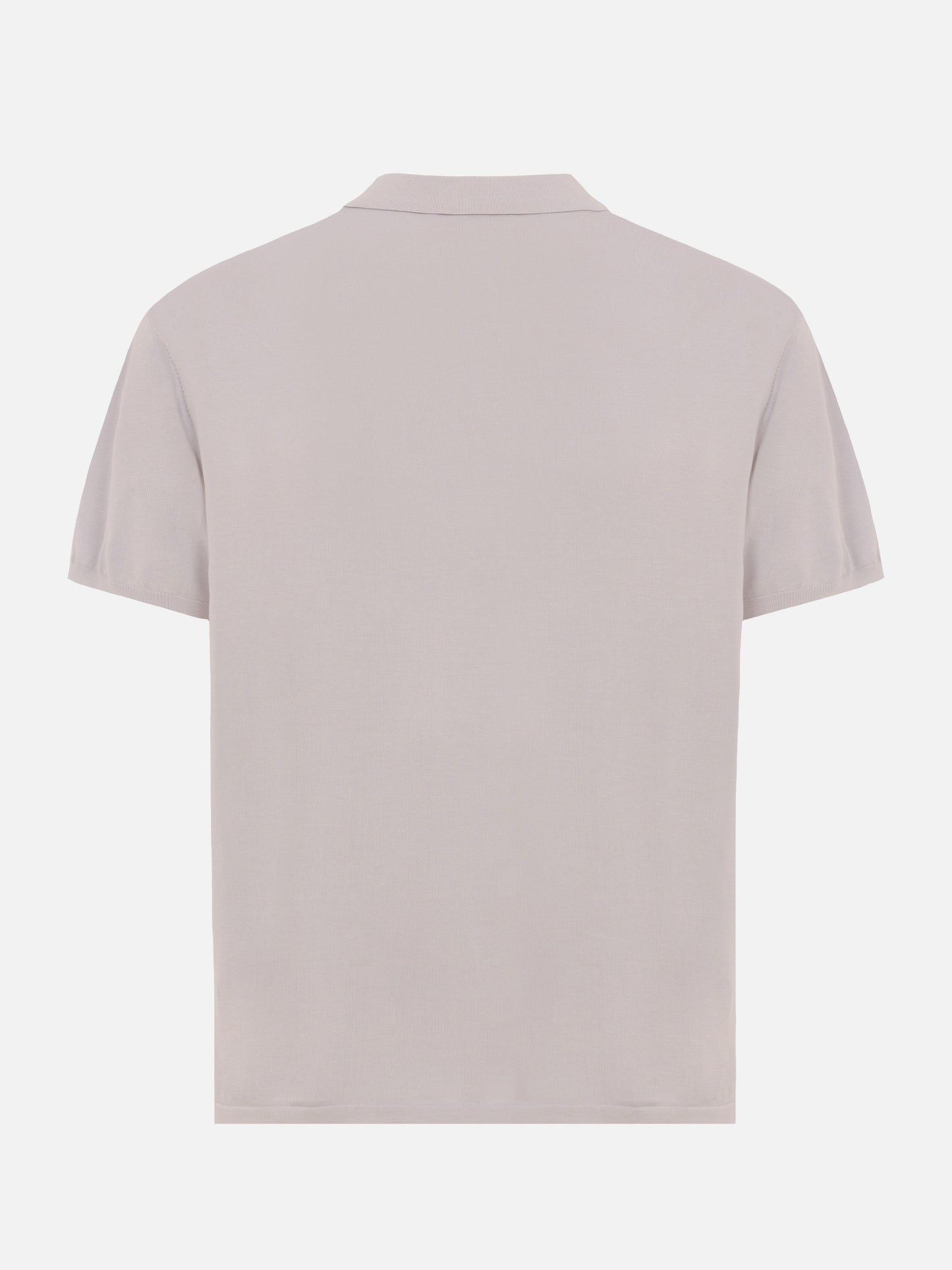 Sloan beige silk cotton knitted polo shirt