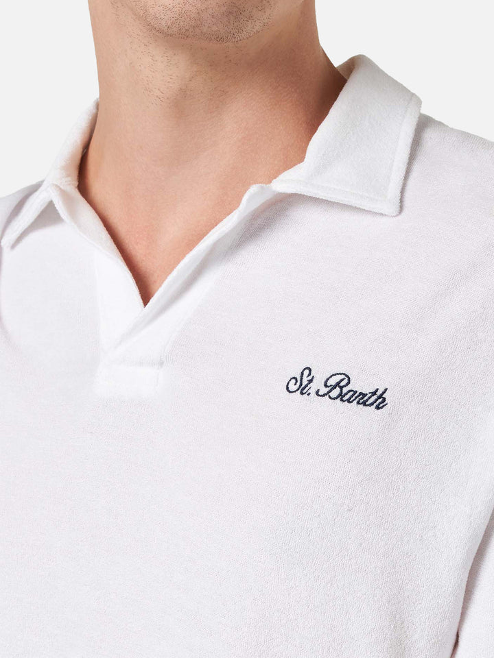 Man white terry polo shirt Jeremy - MC2 Saint Barth