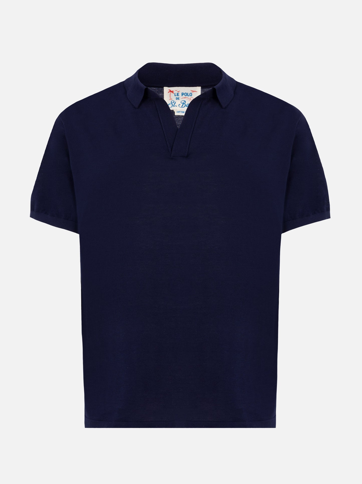 Sloan navy blue silk cotton knitted polo shirt - MC2 Saint Barth