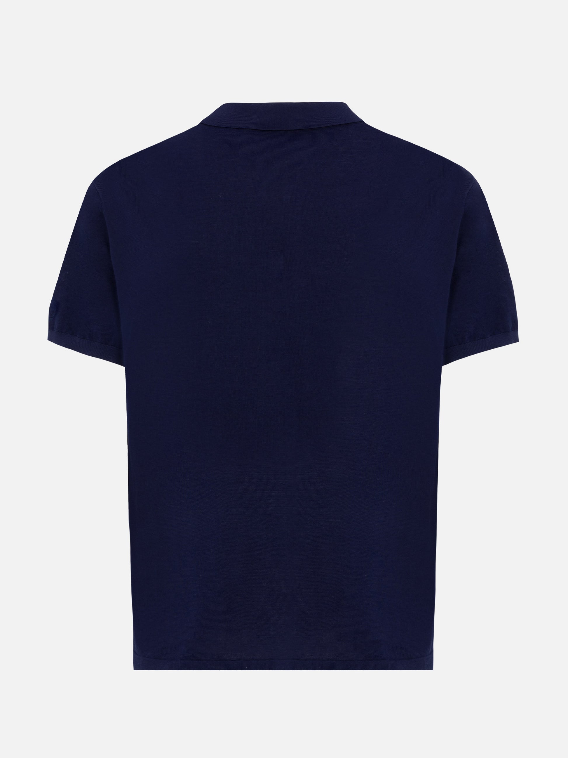 Sloan navy blue silk cotton knitted polo shirt - MC2 Saint Barth