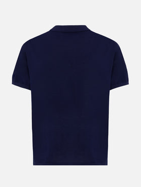 Sloan navy blue silk cotton knitted polo shirt - MC2 Saint Barth