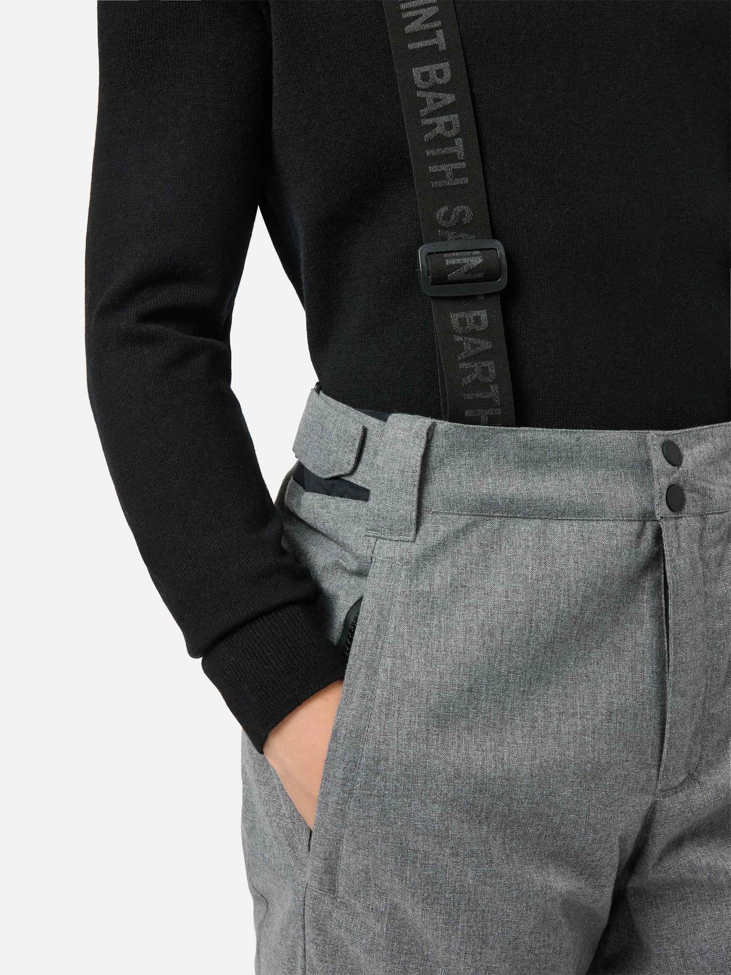 Ski pants Snowbird in melange grey with Recco® technology