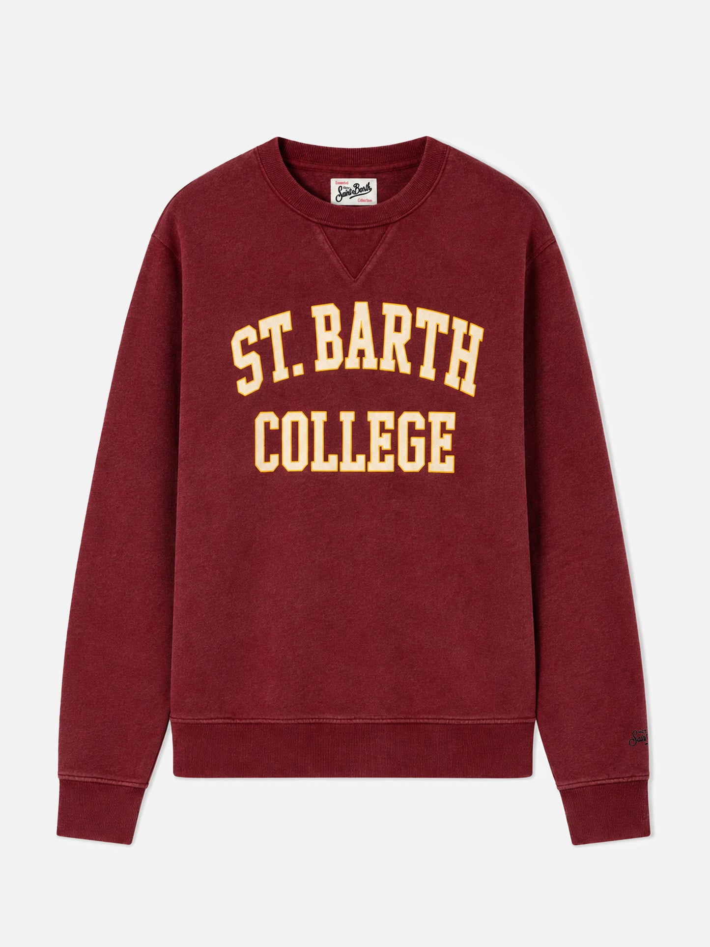 Sweat-shirt bordeaux imprimé St. Barth College 