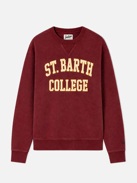 Sweat-shirt bordeaux imprimé St. Barth College 
