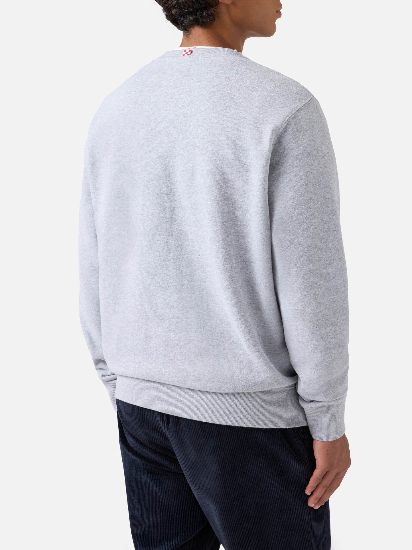 Soho cotton sweatshirt in grey melange with flock St. Barth Sport Club print