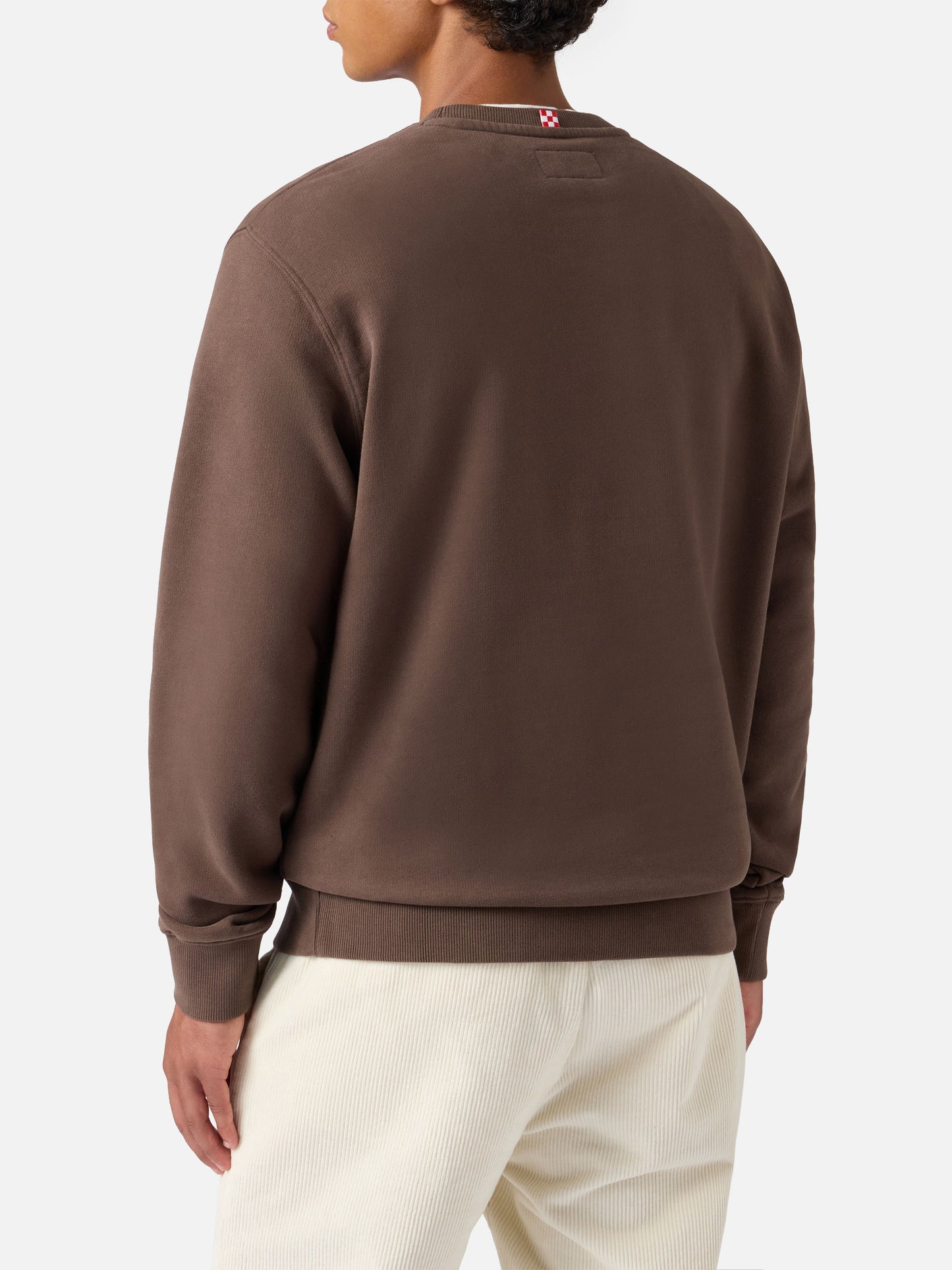 Felpa Soho in cotone marrone con stampa St. Barth sport club
