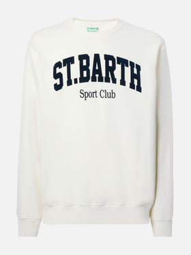 Soho cotton sweatshirt in white with flock St. Barth Sport Club print