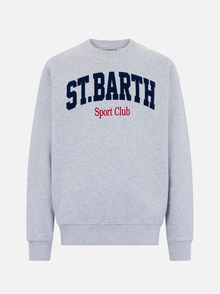 Sweat-shirt Soho avec imprimé St. Barth Sport Club en gris chiné 