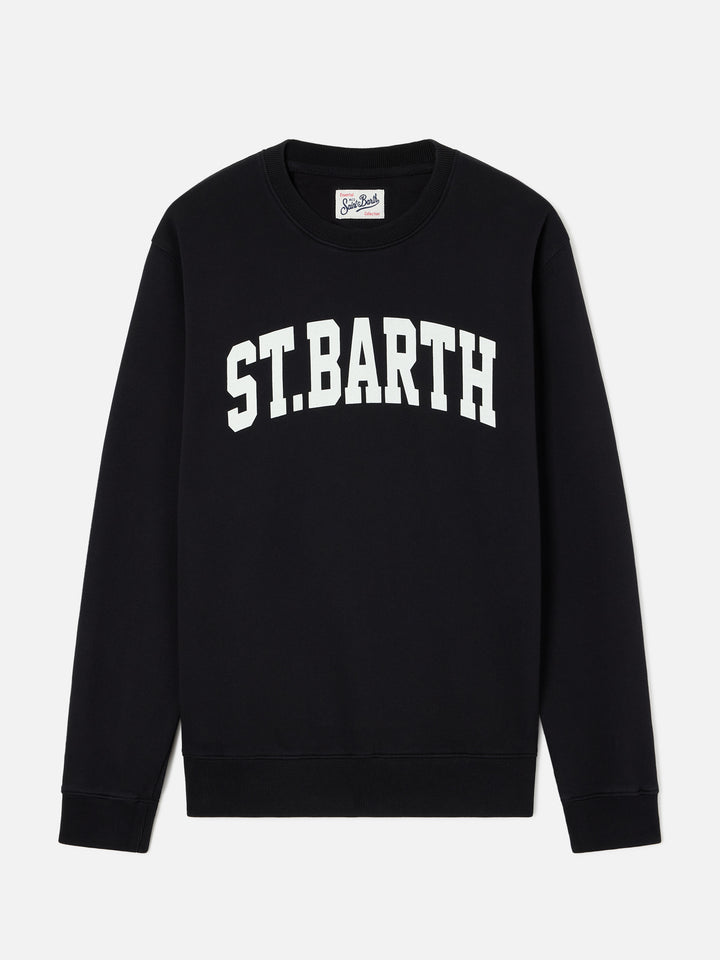 Sweat-shirt Soho noir en coton avec imprimé St. Barth 