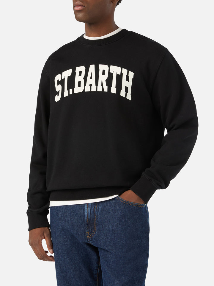 Sudadera Soho negra de algodón con estampado St. Barth 
