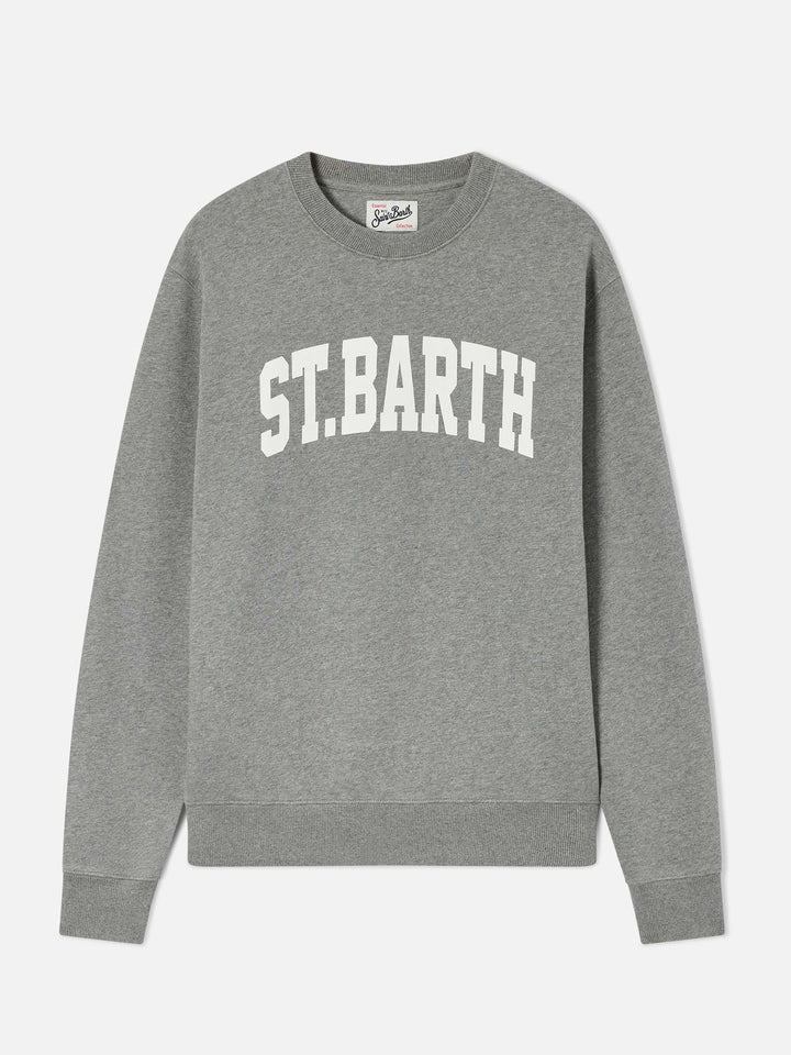 Sweat-shirt ras-du-cou Soho en coton gris avec imprimé St. Barth 