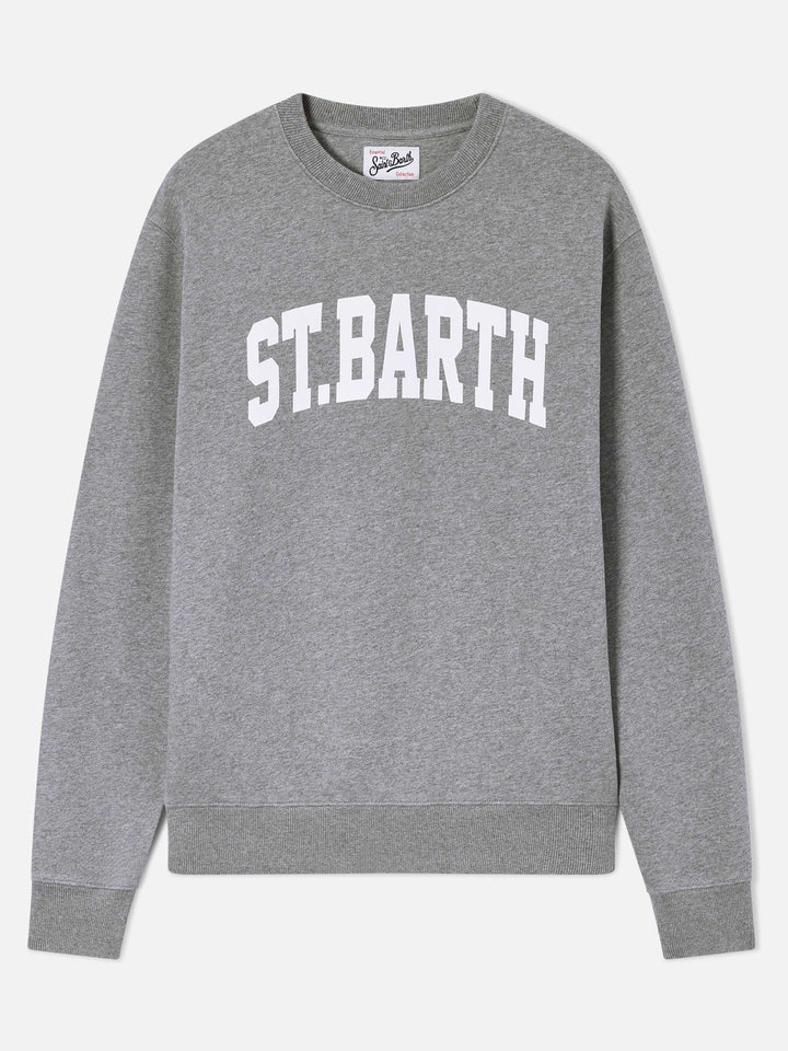 Sweat-shirt ras-du-cou Soho en coton gris avec imprimé St. Barth 