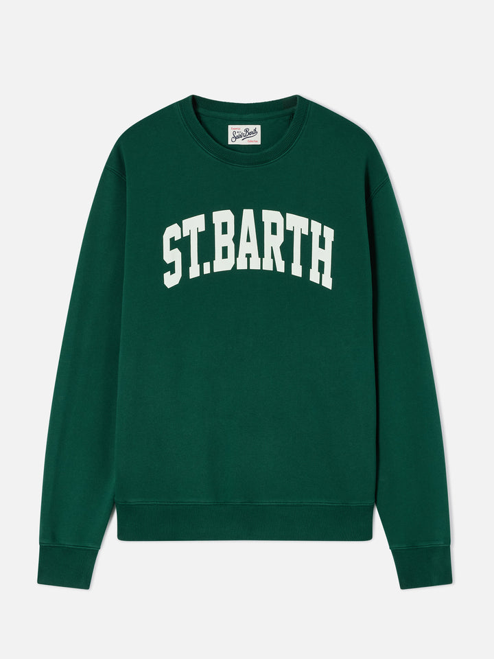 Sweat-shirt ras-du-cou Soho en coton vert avec imprimé St. Barth 