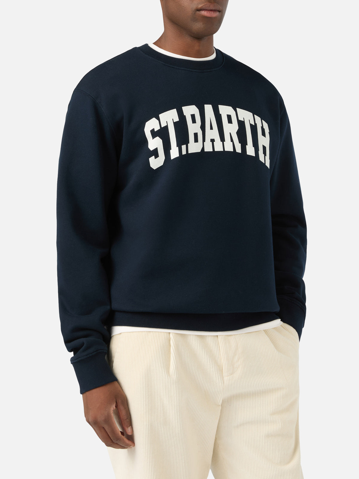 Marineblaues blue Baumwoll-Sweatshirt Soho mit St. Barth-Print 
