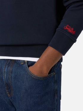 Felpa Soho blu navy in cotone con ricamo Uomo Ragno | Special edition