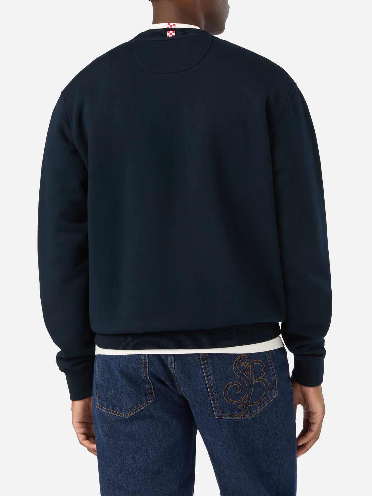 Sweat-shirt Soho en coton Navy blue avec broderie Gin Tonic Habitué 