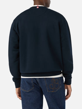 Sweat-shirt Soho en coton Navy blue avec broderie Gin Tonic Habitué 