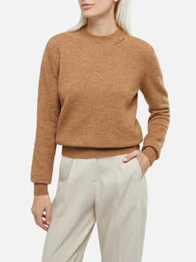 Woman stretch yarn camel sweater Sorbonne - MC2 Saint Barth
