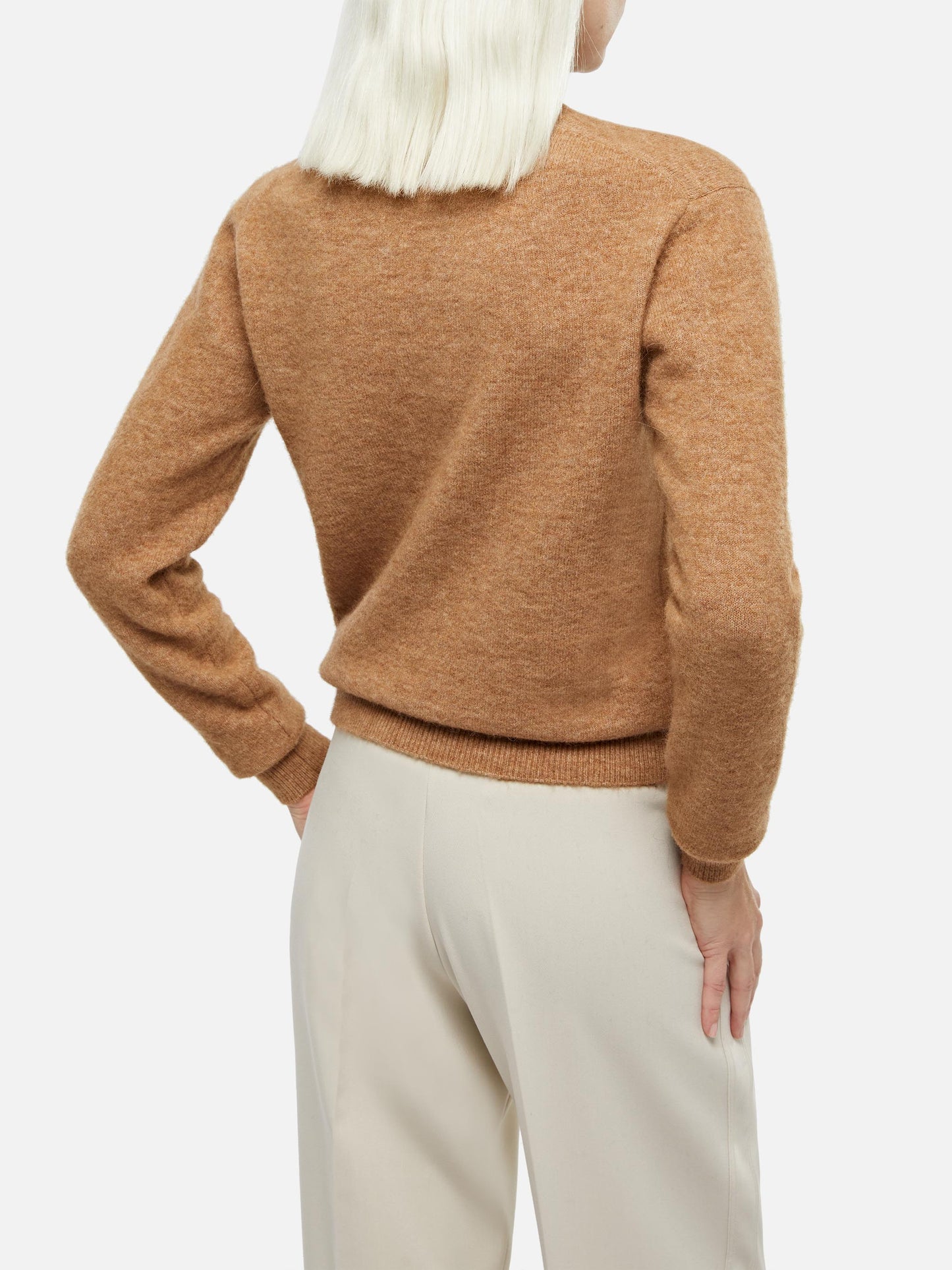 Woman stretch yarn camel sweater Sorbonne - MC2 Saint Barth