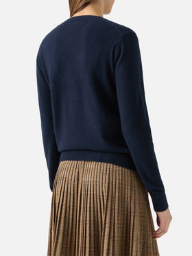 Maglione Sorbonne in 100% CASHMERE blu notte