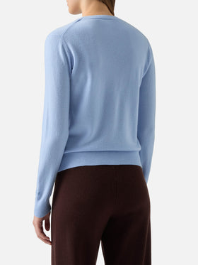 Maglione Sorbonne in 100% CASHMERE azzurro