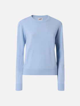 Maglione Sorbonne in 100% CASHMERE azzurro
