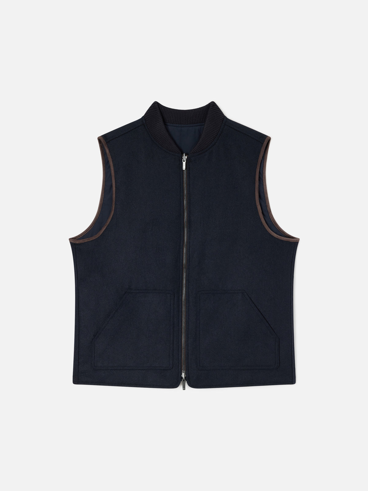 Gilet Spencer blu navy reversibile in misto lana