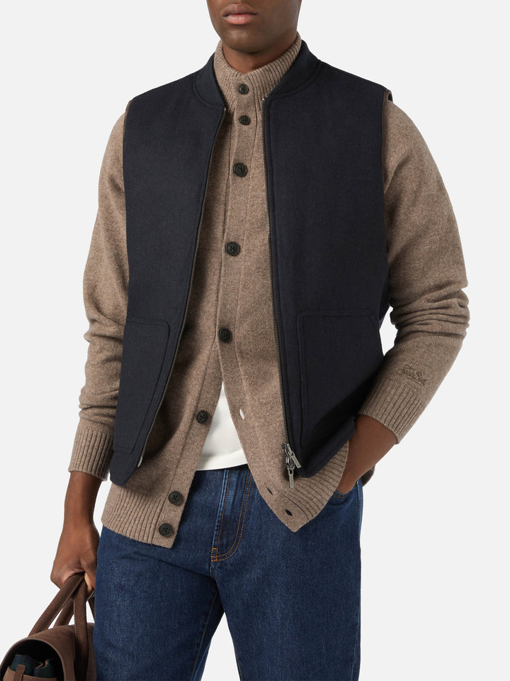 Wendeweste Spencer aus Wollmischung in Navy blue 