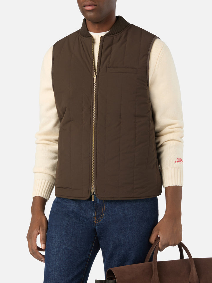 Wendbare Spencer Weste aus Wollmischung in Military Green 