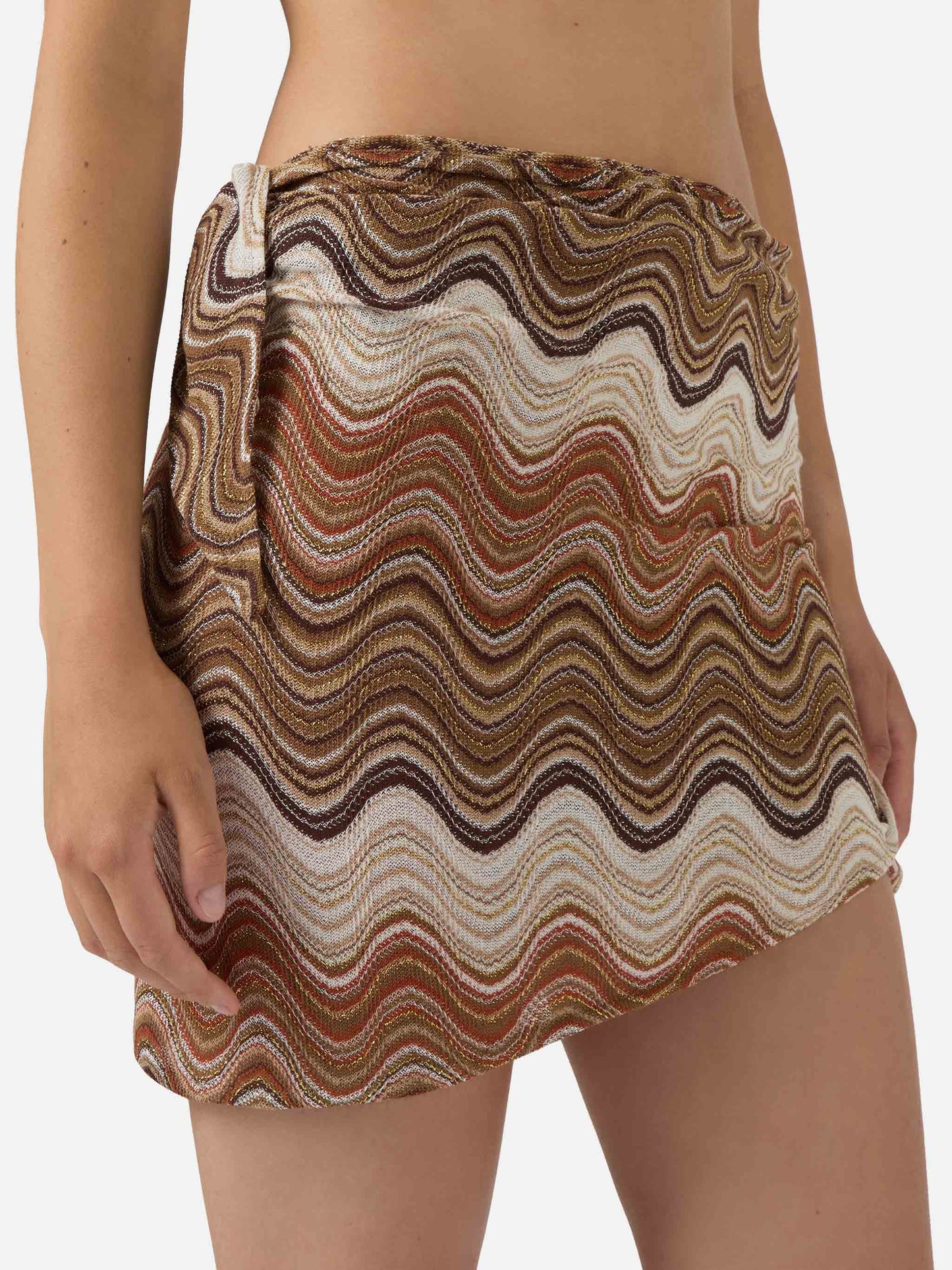 Pareo short Sery en tissu raschel dégradé marron 
