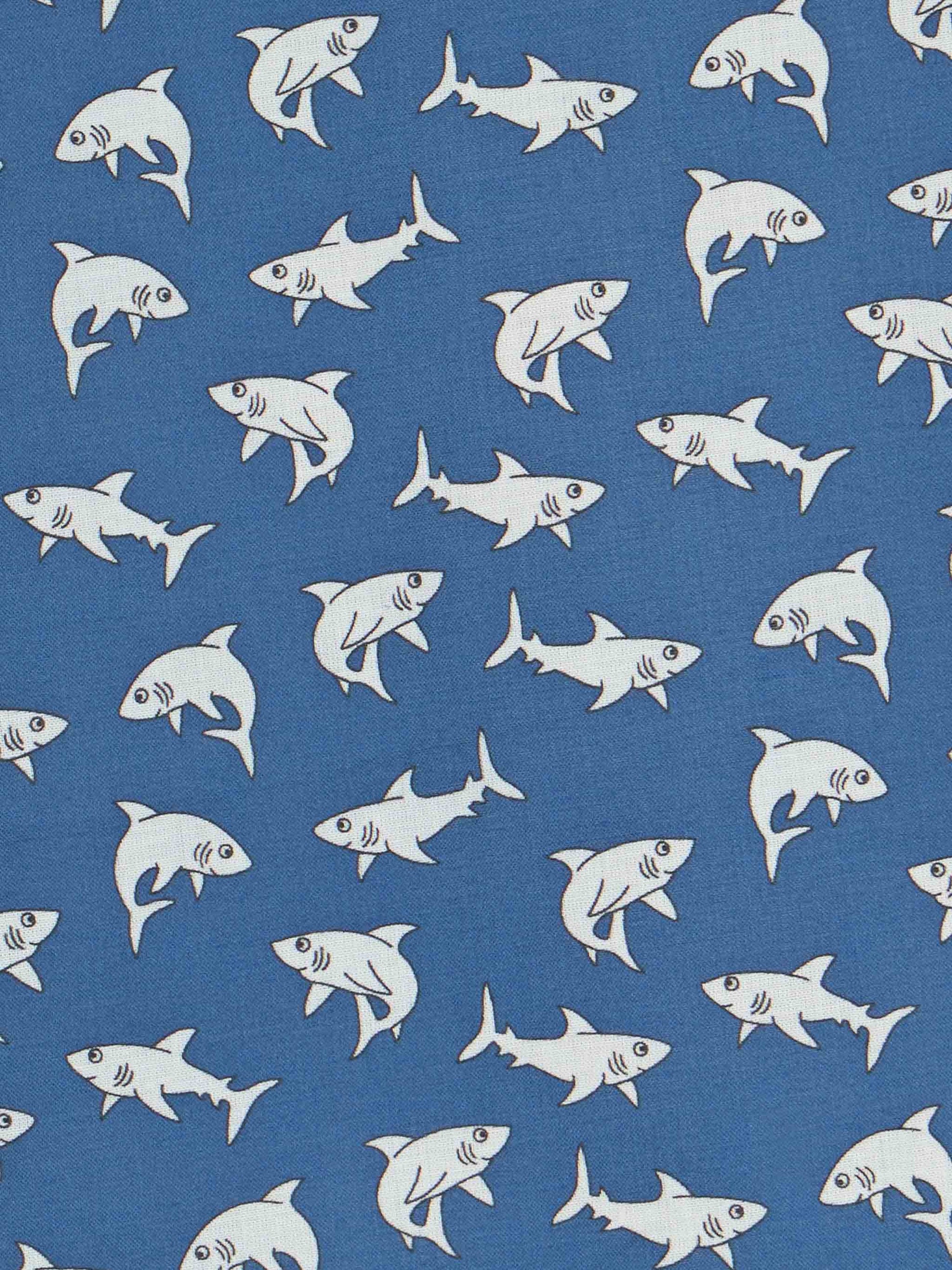 Blue Boy muslin cotton shirt Sharouk with shark print - MC2 Saint Barth