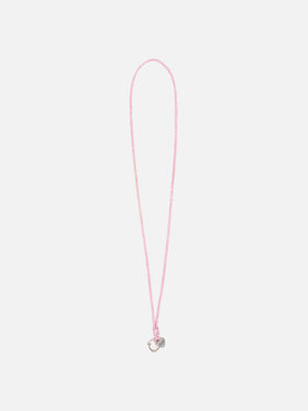 Fuchsia Strass Charm phone strap with logo charm