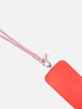 Fuchsia Strass Charm phone strap with logo charm