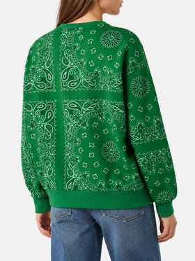 Green Stardust sweatshirt with bandana print