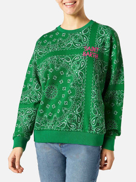 Sudadera de algodón Green Stardust con estampado bandana 