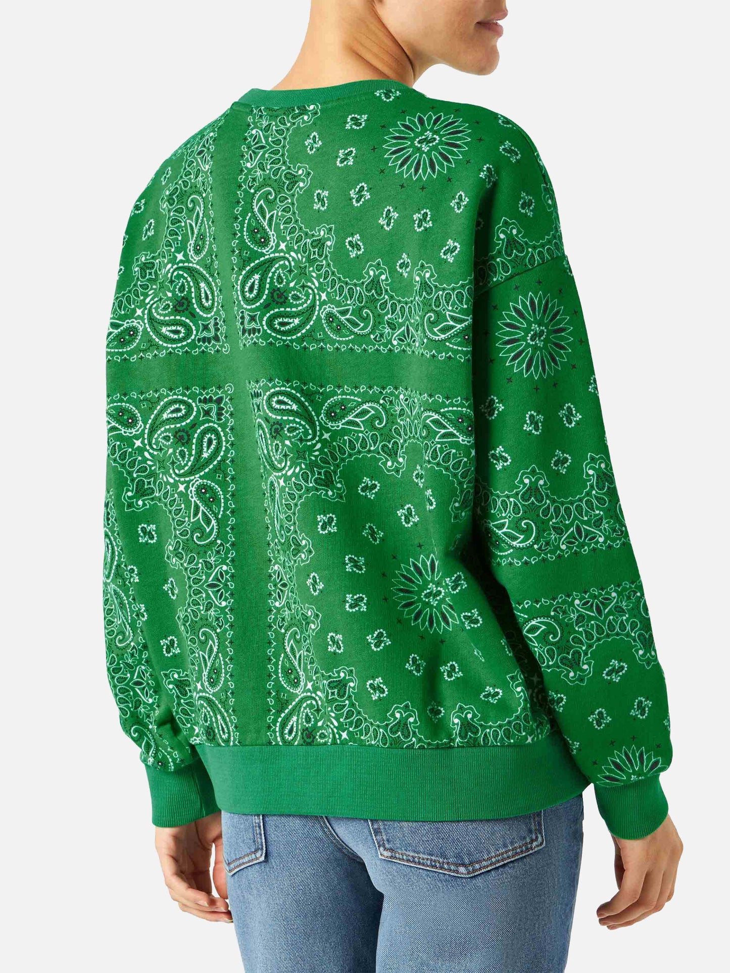 Sudadera de algodón Green Stardust con estampado bandana 