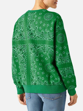 Sudadera de algodón Green Stardust con estampado bandana 