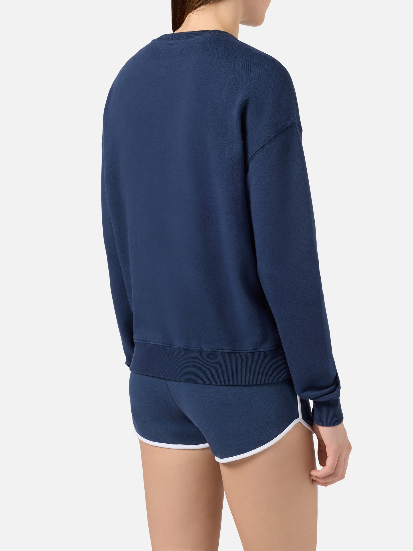 Blue Stardust sweatshirt with raised terry-effect logo and Sport Club embroidery