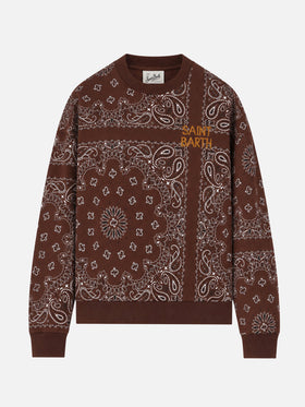 Sudadera de algodón Brown Stardust con estampado bandana 