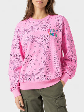 Pink Stardust sweatshirt with bandana print