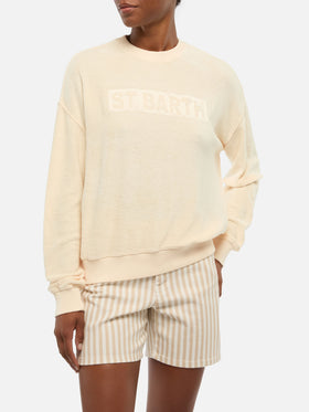 Beiges Sweatshirt aus Frottee-Baumwolle „Stardust“