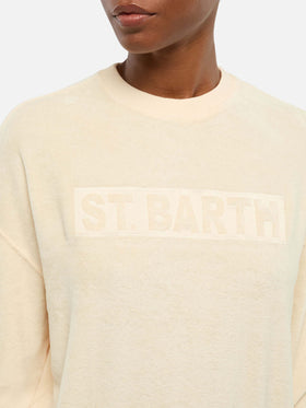 Beiges Sweatshirt aus Frottee-Baumwolle „Stardust“