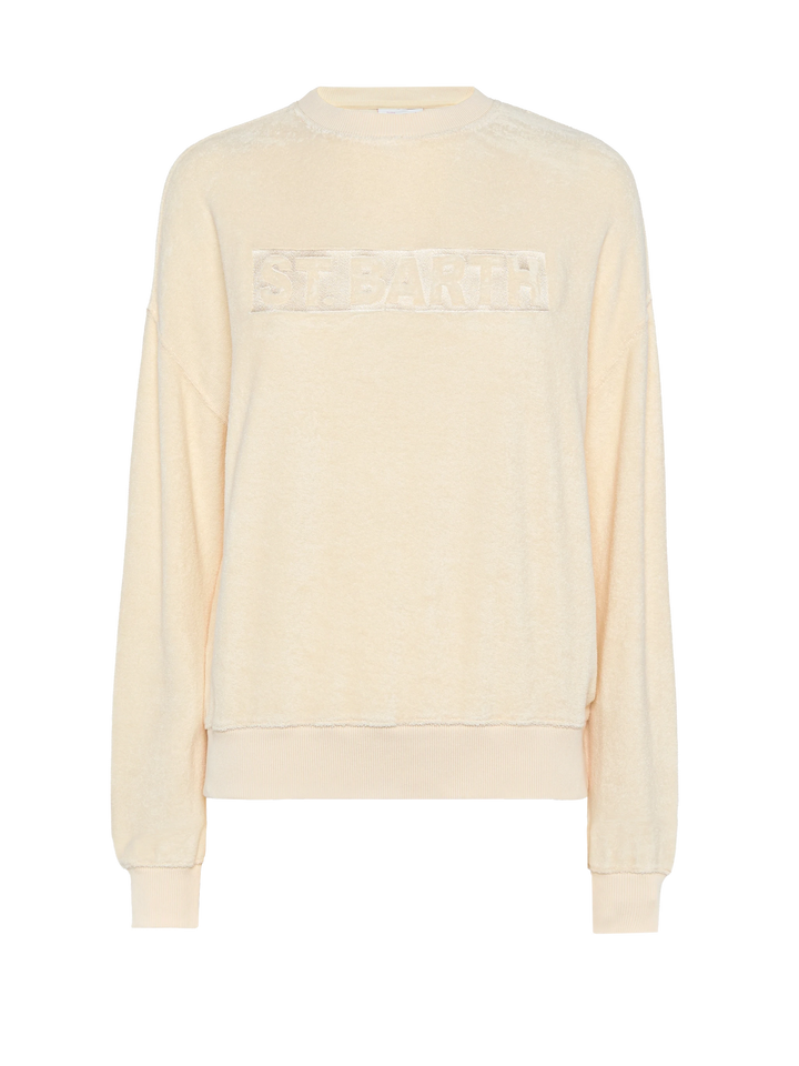 Stardust beige terry cotton sweatshirt - MC2 Saint Barth