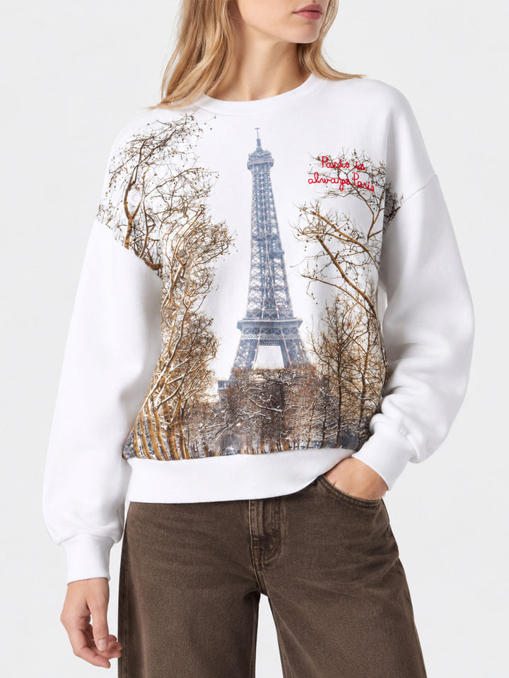 Sweatshirt Stardust avec imprimé Paris et broderie 