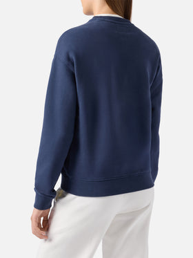 Stardust cotton sweatshirt in blue with St. Barth Sport Club print