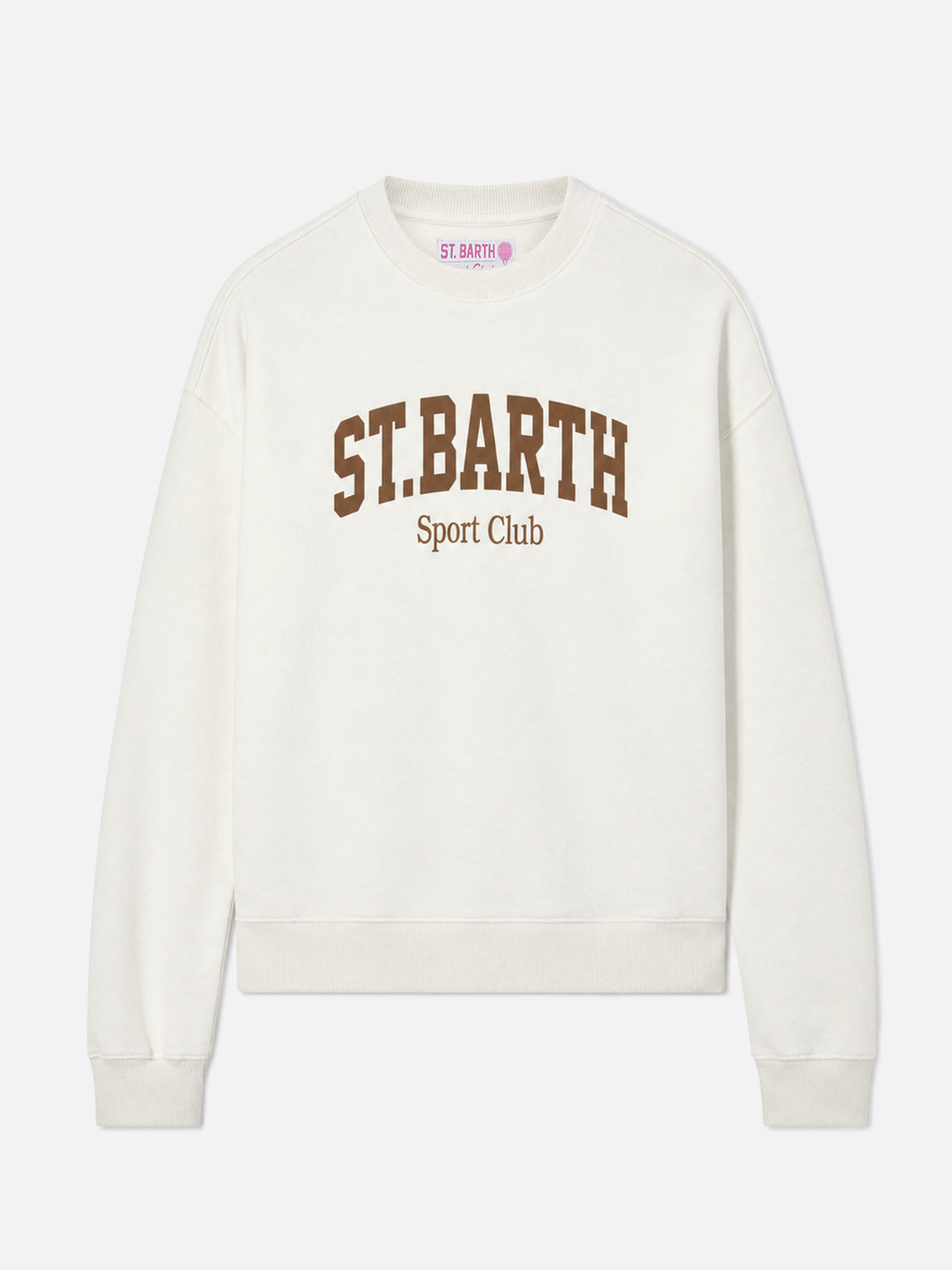 Weißes Sweatshirt aus Baumwolle mit St. Barth Sport Club Flock-Print „Stardust“ 