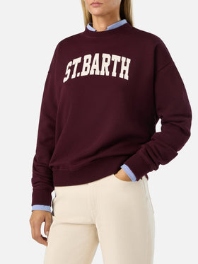 Sweat-shirt Bordeaux Stardust avec imprimé St. Barth 