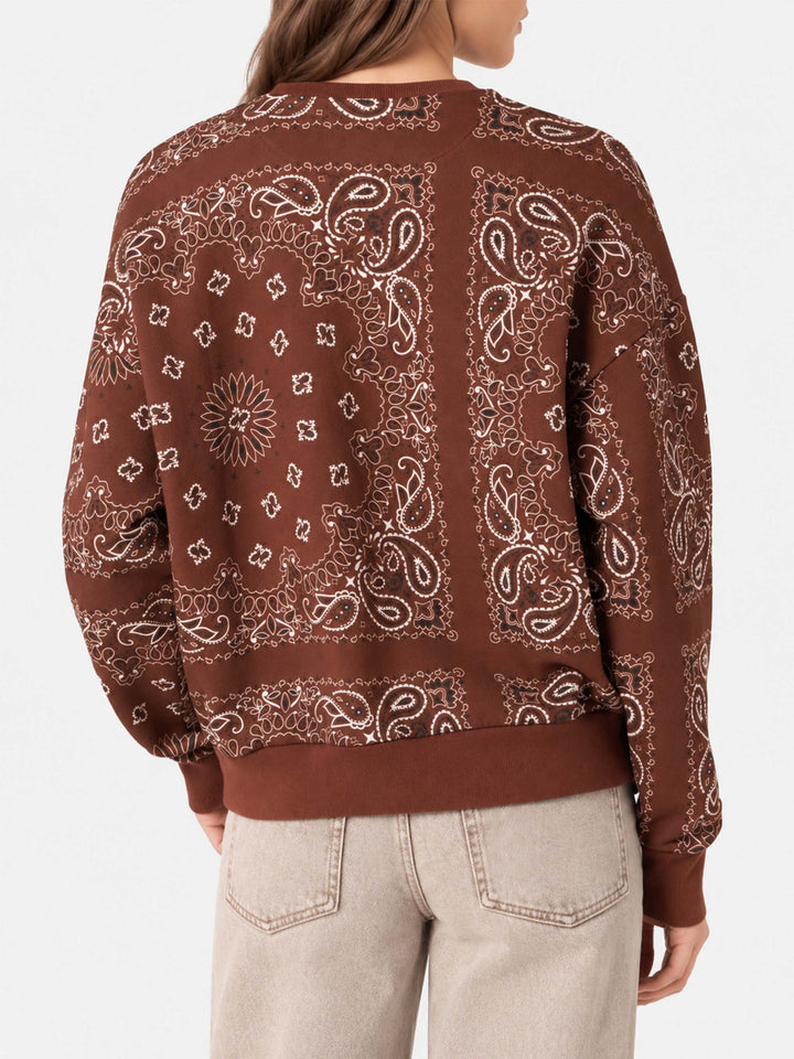 Braunes Stardust-Sweatshirt mit Bandana-Print 