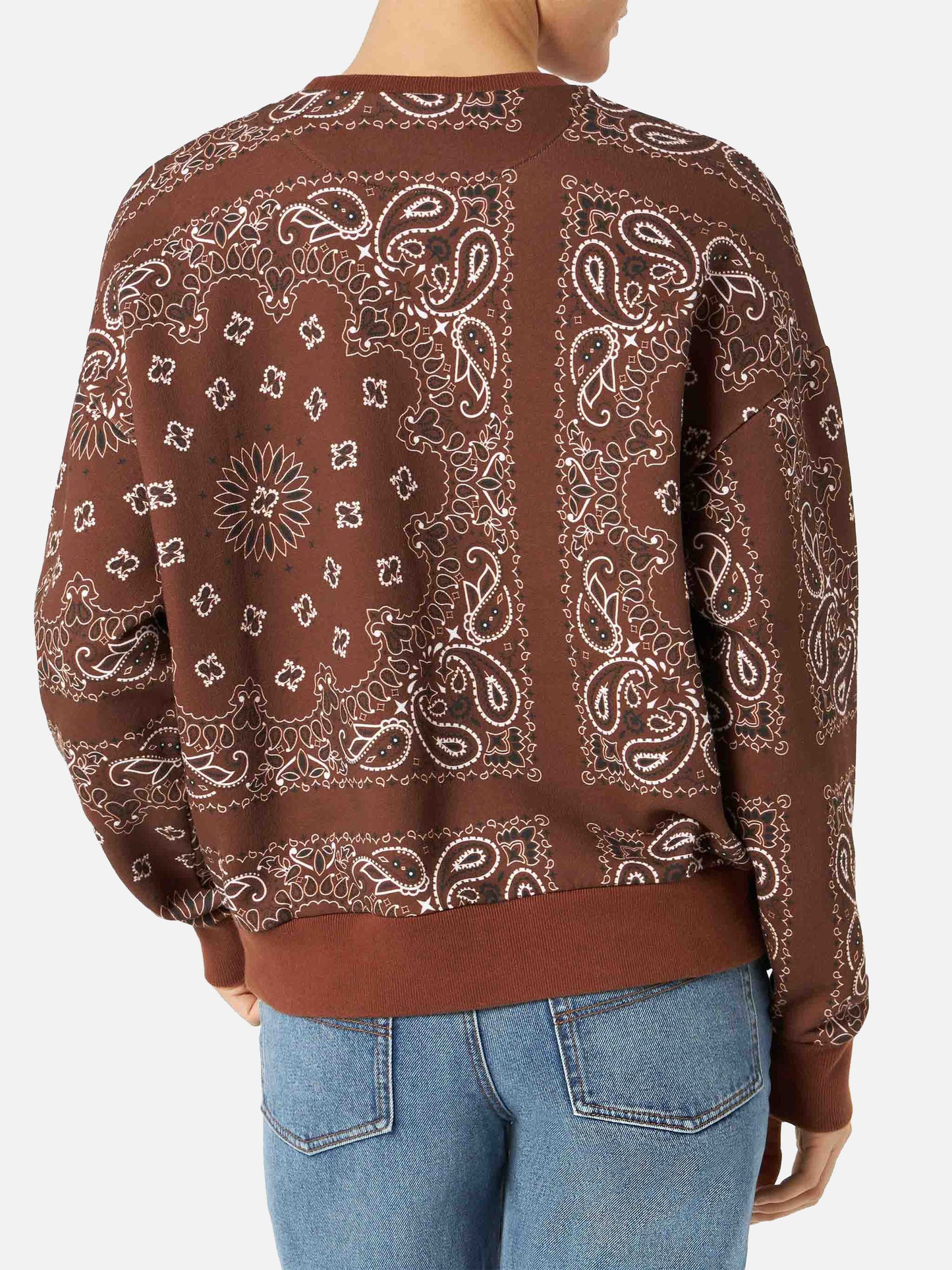 Brown Stardust sweatshirt with bandana print