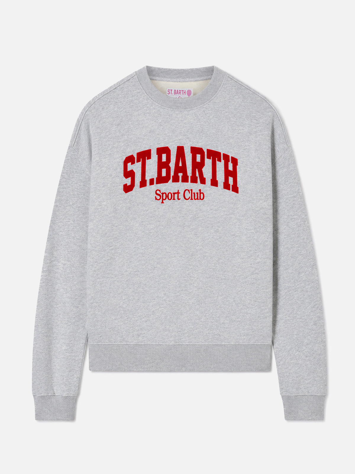 Sudadera de algodón Stardust en gris con estampado flock St. Barth Sport Club 